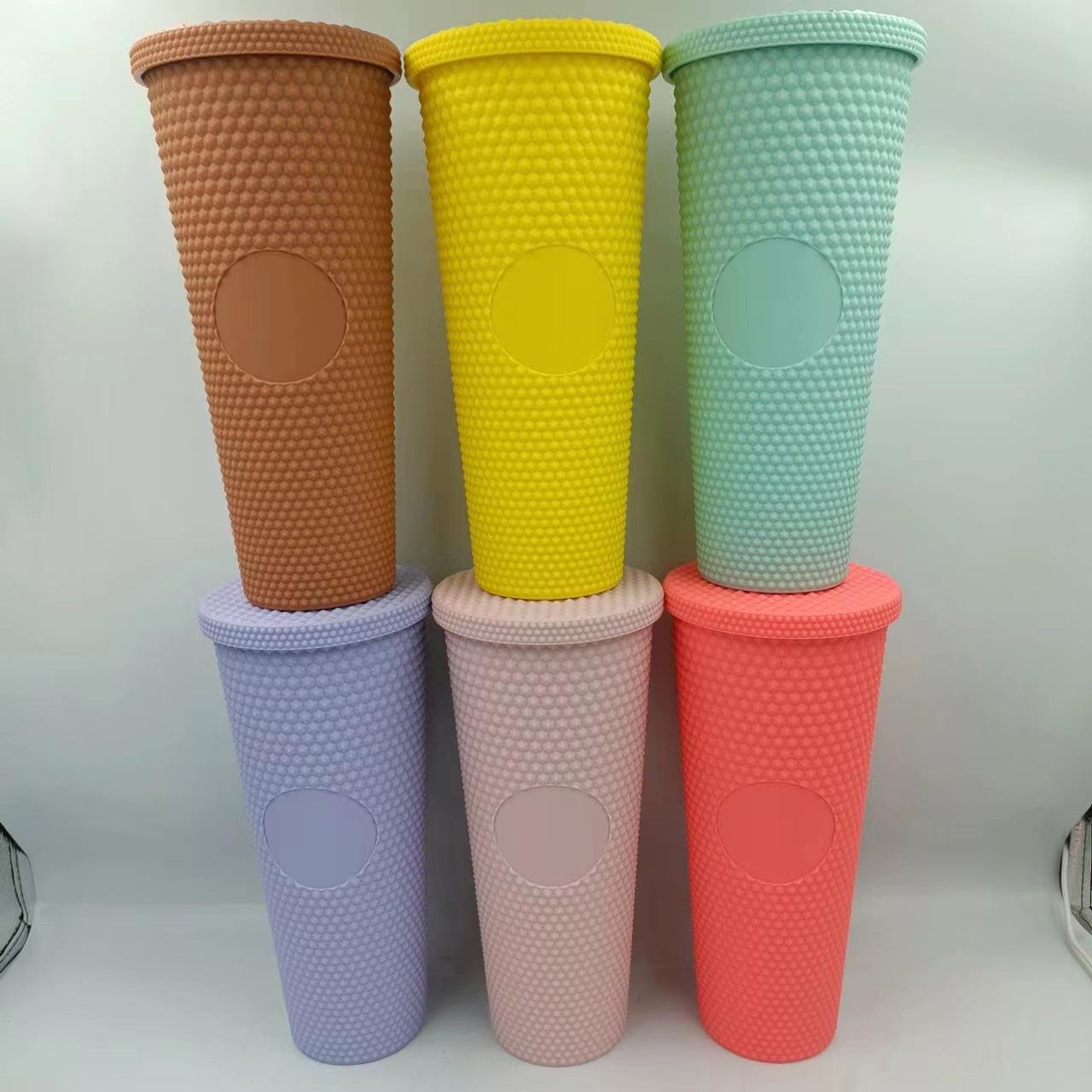 Cross-Border Factory Direct Supply Double Plastic Straw Cup Star Dad Same Creative Large Capacity as Portable Durian Cup