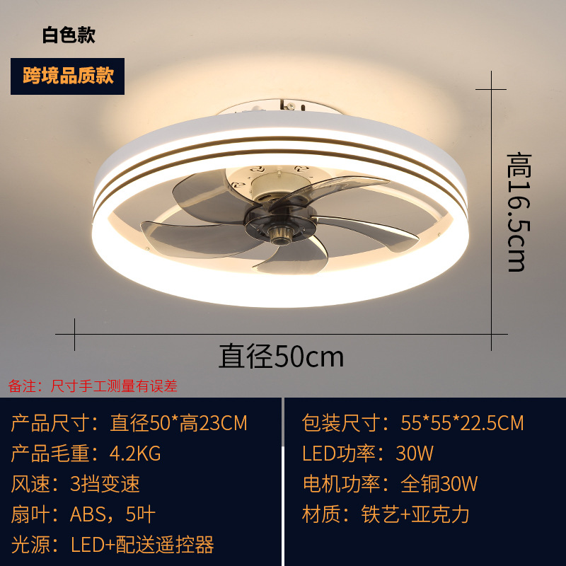 Led Ceiling Fan Light Flush Mount Ceiling Light For Dedroom Living Room With Remote Control 