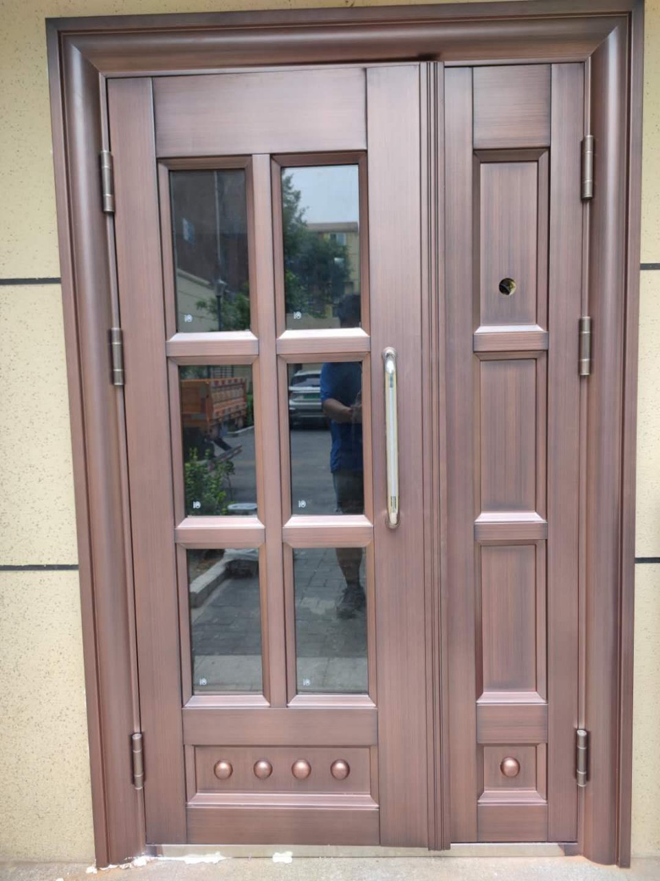 厂家直供钢制不锈钢氟碳漆防铜漆楼宇门小区写字楼宾馆单元门