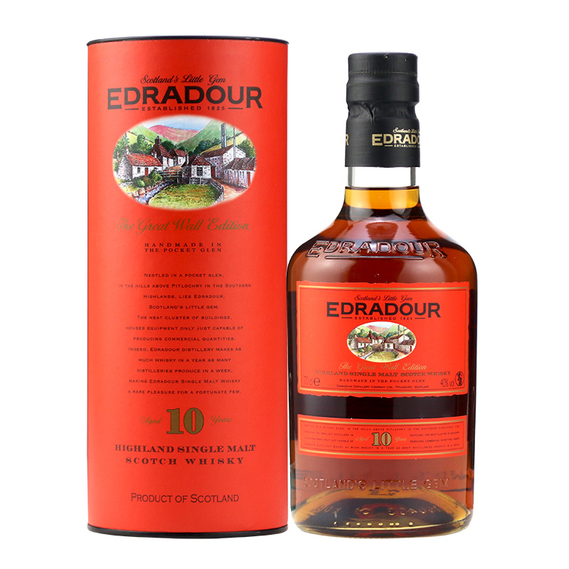 洋酒埃德拉多尔edradour 10年高地单一麦芽威士忌 奥罗露索雪莉桶