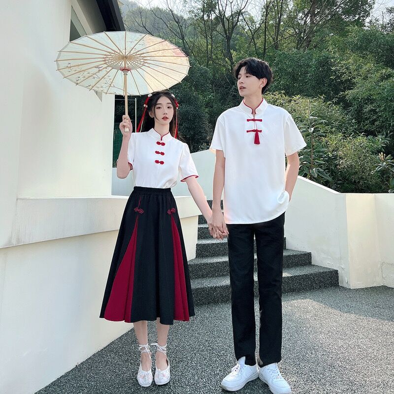 民国风班服夏季高中初中学生毕业照套装中国风合唱舞蹈比赛演出服