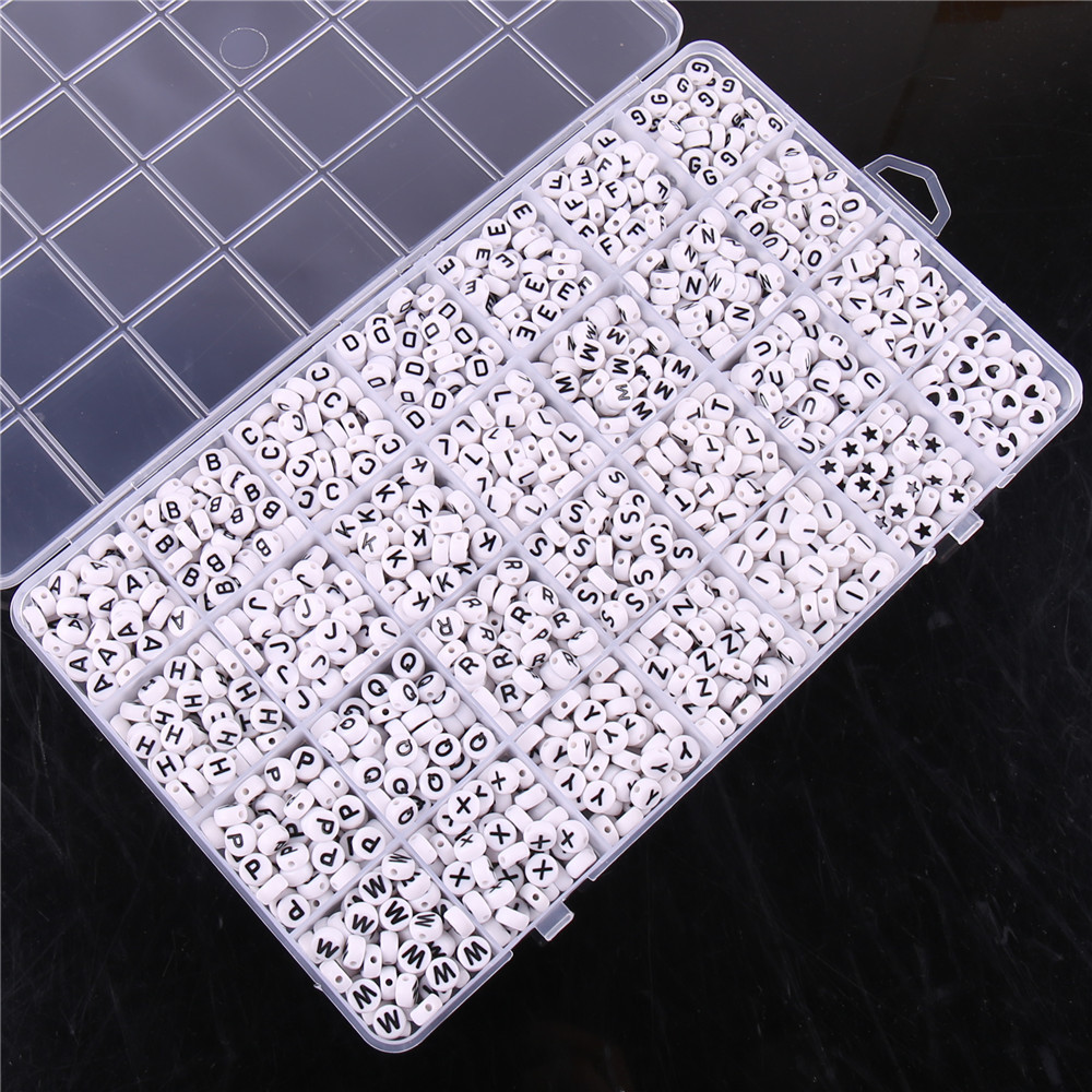 儿童串珠英文字母玩具diy手工制作小女孩穿珠子饰品手链盒装外贸