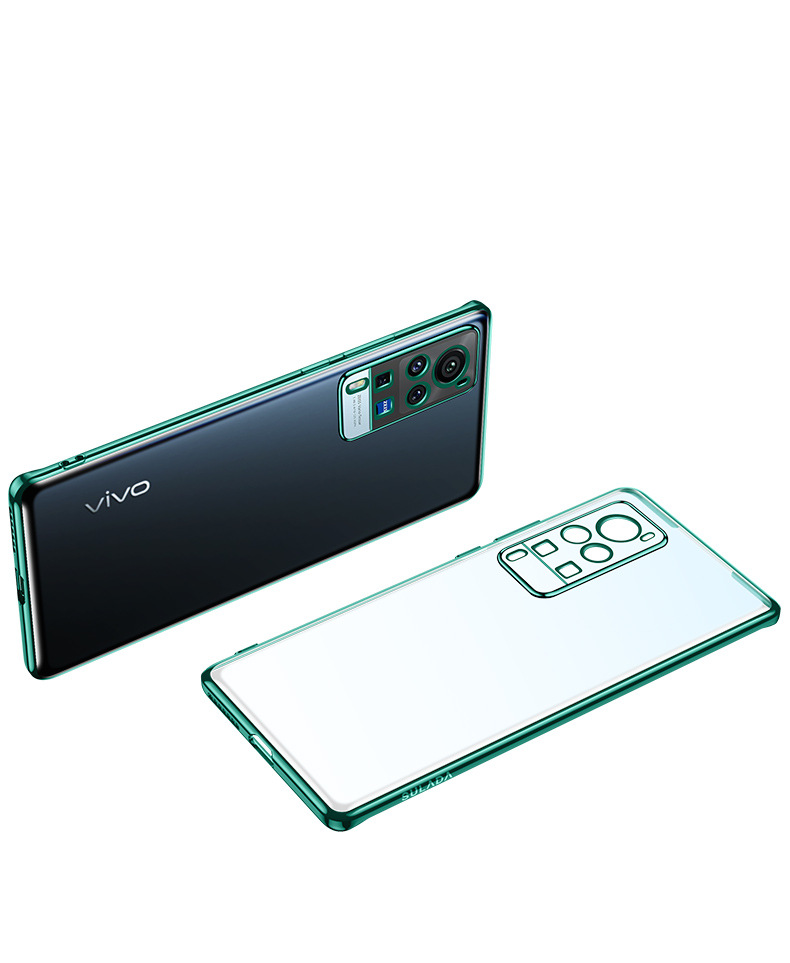 适用vivo x60手机壳电镀边框x60pro半透明磨砂软tpu保护套