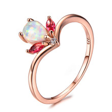 速卖通亚马逊货源 欧美风玫瑰金澳宝戒指时尚简约指环一件代发