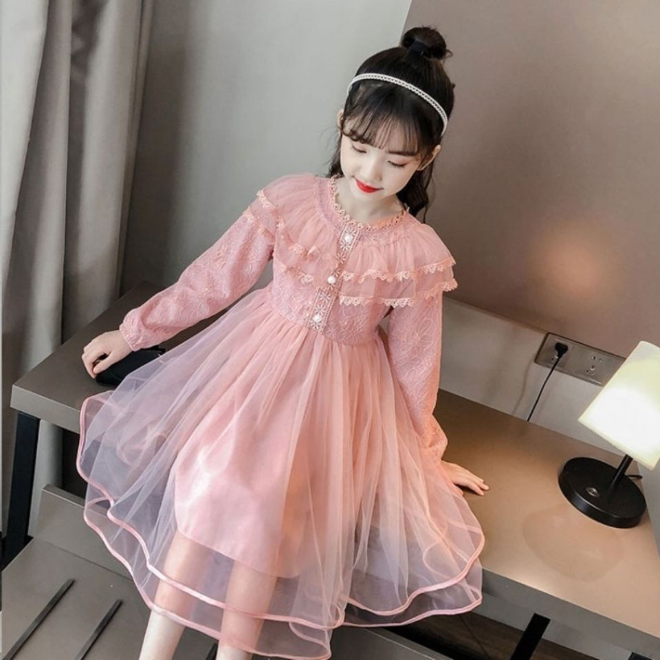 女童秋装连衣裙2021新款儿童装春秋裙子韩版洋气蓬蓬小女孩公主裙