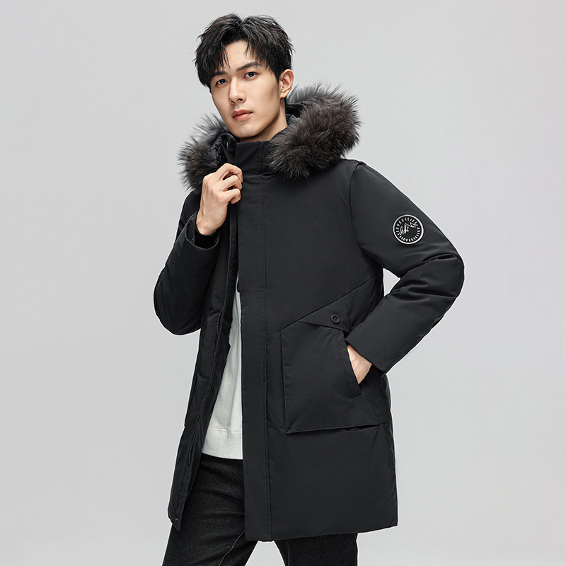 2023 Winter New down Jacket Men's Mid-Length Thickened Warm Coat Casual Couple Workwear Hooded Jacket Fashion