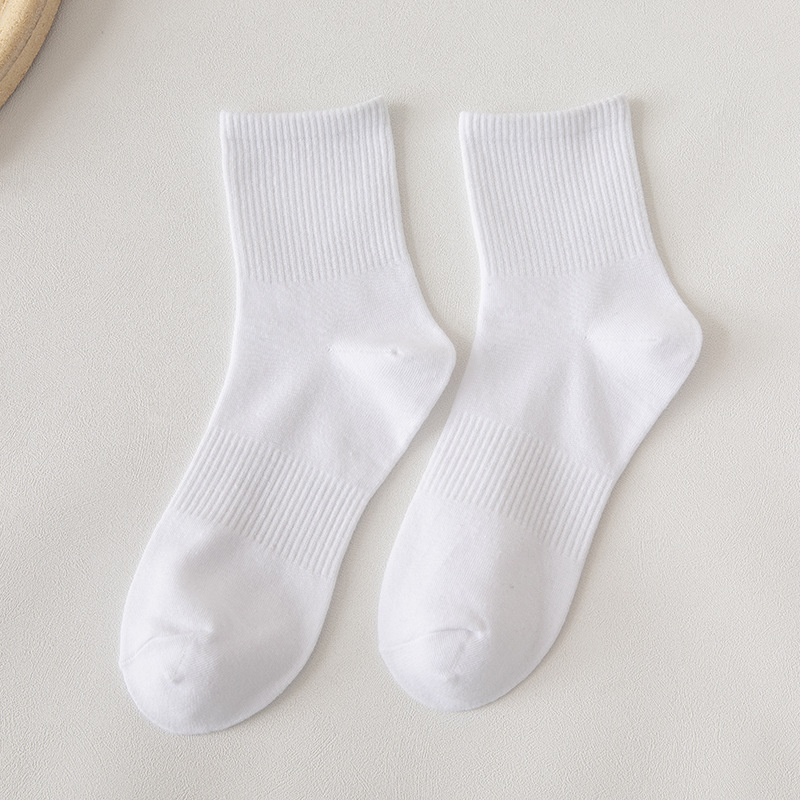 Spring and Autumn White Socks Women's Summer Tube Socks Long Socks Thin Socks Men's Couple Sports Cotton Socks Wholesale