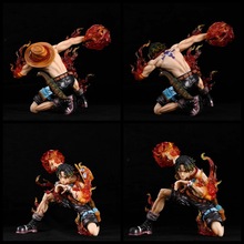 狼族动漫  海贼王 IU 火拳 帽艾斯 战损 跪姿 可发光 盒装手办