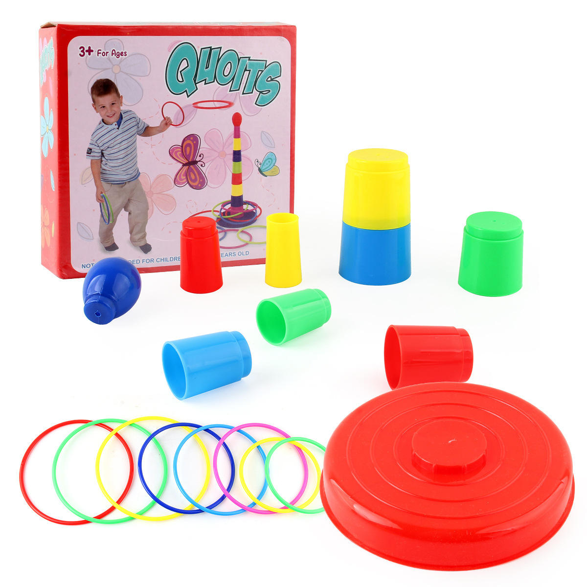 外贸童叠叠乐套圈圈玩具益智亲子投掷套圈幼儿园运动玩具地摊