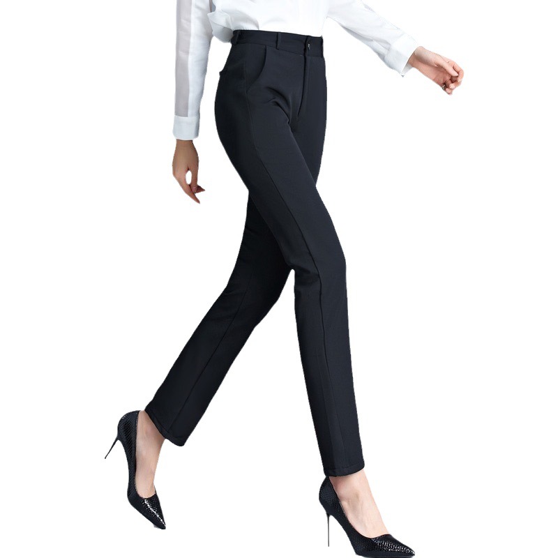 Suit Pants for Women Business Clothing Autumn and Winter Fleece-Lined Thickened Work Work Pants High Waist Straight Drooping Workwear Suit Pants for Women