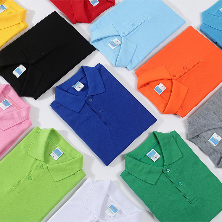 Wholesale Solid Color Polo Shirt Custom Logo Group Work Clothes Printing Lapel Advertising Shirt Enterprise Work Clothes Embroidery