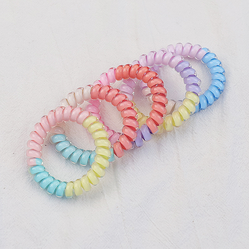 New Color Matching Jelly Screen Printing Phone Line Hair Ring Large Bracelet Phone Headband Face Washing Hair Accessories Tie Ponytail Hair String