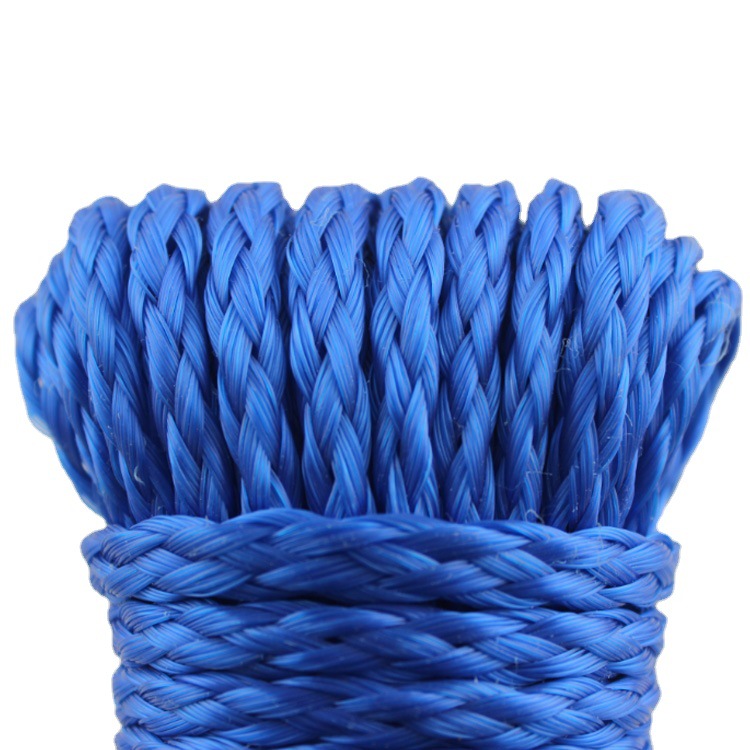 厂家批发外贸出口蓝色捆绑绳8股pe空心编织绳户外晾衣绳塑料打包