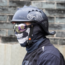 dot机车复古头盔男女摩托车4分之3盔玻璃钢四季电动车3c半盔四三