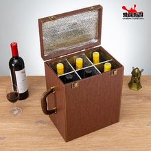 红酒盒六支装通用红酒箱瓶瓶装皮盒六只葡萄酒红酒包装礼盒木箱