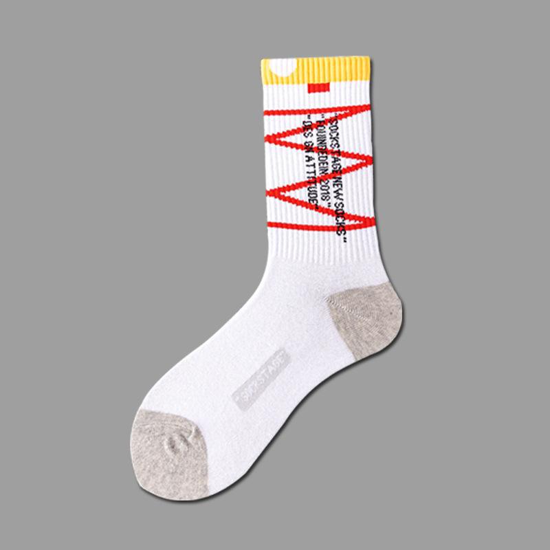 dunk low国潮ow联名球鞋条纹运动街头潮流男女情侣袜子中筒袜潮牌