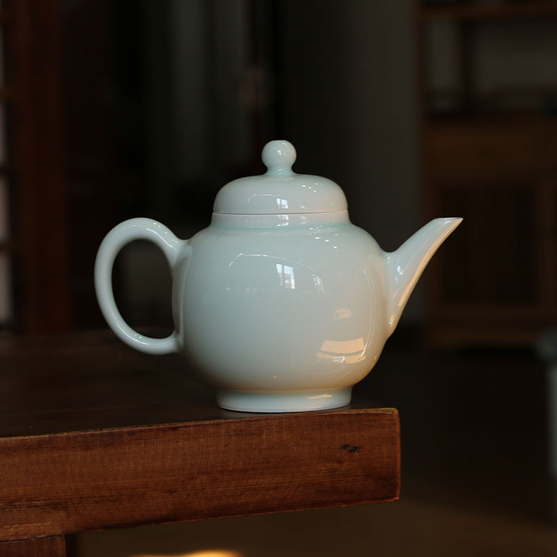 草木灰釉小瓷壶 景德镇色釉单人泡茶壶 功夫茶具手执泡茶迷你壶