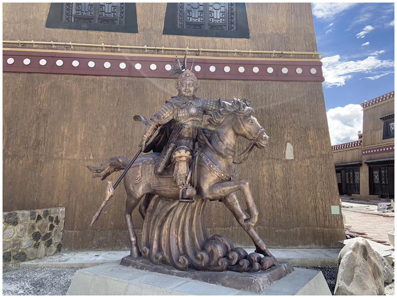 格萨尔王纯铜雕塑密宗藏传铸铜佛像锻铜浮雕园林景观摆件厂家定制