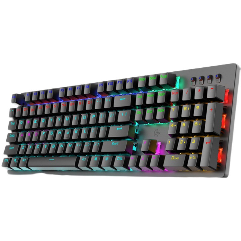 Applicable to Hp/Hp Gk100f Real Mechanical Keyboard Mixed Light Green Axis Internet Coffee E-Sports Games Cf Full Key without Punching