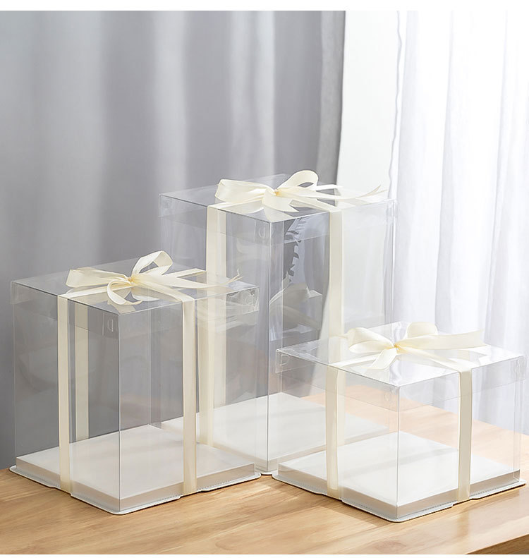 批发透明生日蛋糕盒4寸6寸8寸10寸四寸双层烘焙包装蛋糕盒子包邮