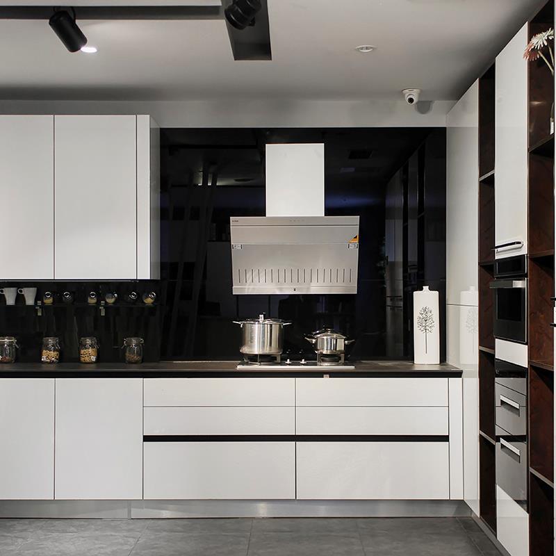 极简整体岩板橱柜开放式厨房装修亚克力厨柜全屋家具轻奢