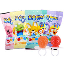韩国啵乐乐戒指形糖果9g休闲零食品糖果棒棒糖卡通造型果味硬糖