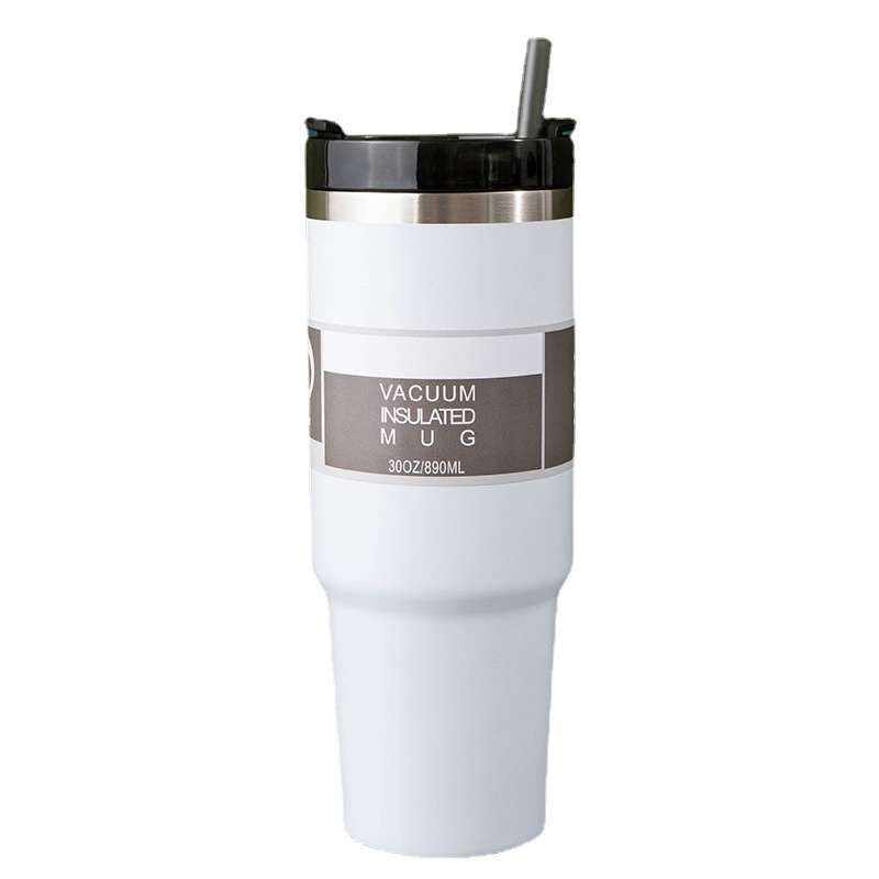 Cross-Border Vacuum Cup Cup Double Layer 304 Stainless Steel Vacuum Cup Portable Vehicle-Mounted Large Ice Cup Coffee Cup