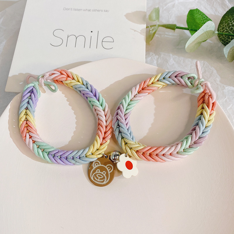 一对装小红书同款手编头绳彩色磁吸发圈少女送男朋友磁铁小皮筋女