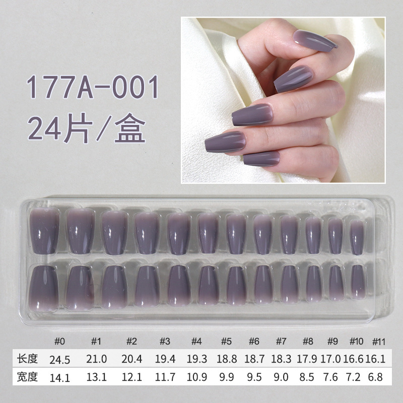 New Cross-Border French Wear Armor 24 Pieces Boxed Reusable Finished Wearable Fake Nails Nail Stickers