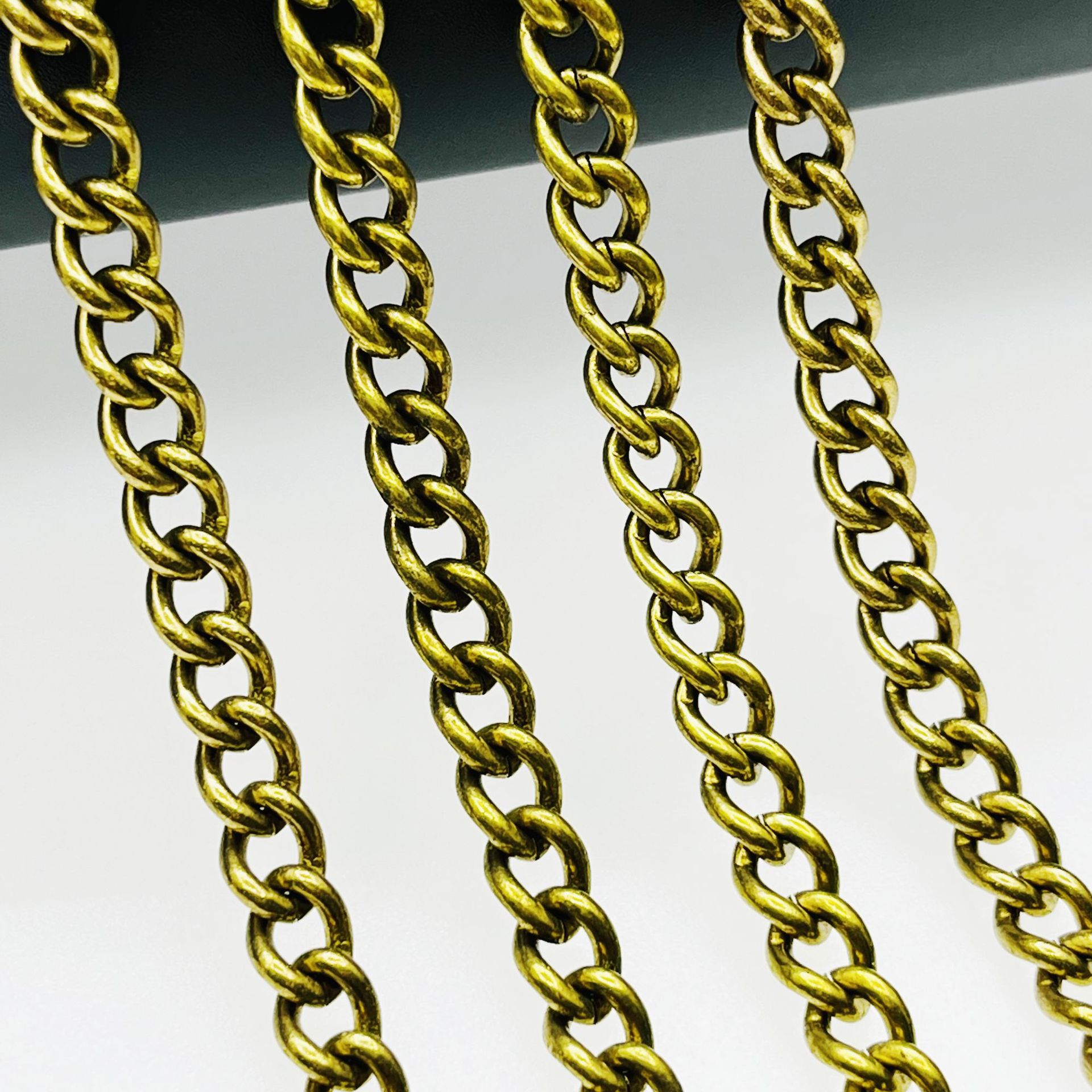 6mm宽侧身链铜牛仔链子项链半成品链条韩国链环保工厂现货批发