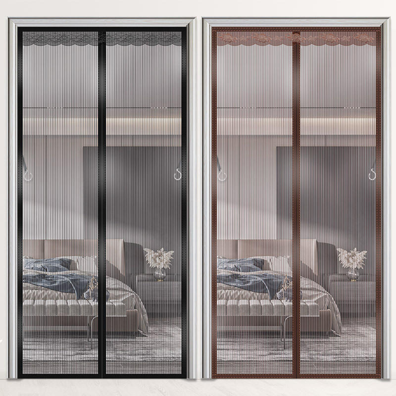 定制金刚网款纱门防蚊门帘全磁条魔术贴自吸磁性软纱门帘门帘防蚊