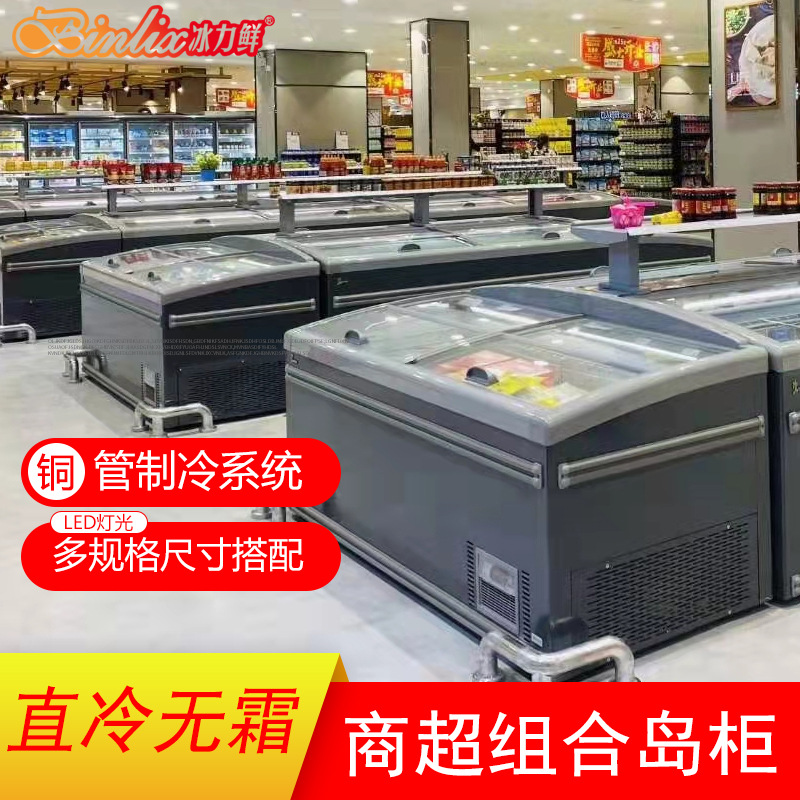 冰力鲜直冷无霜变频岛柜冷冻水饺包子汤圆展示柜卧柜冷冻柜
