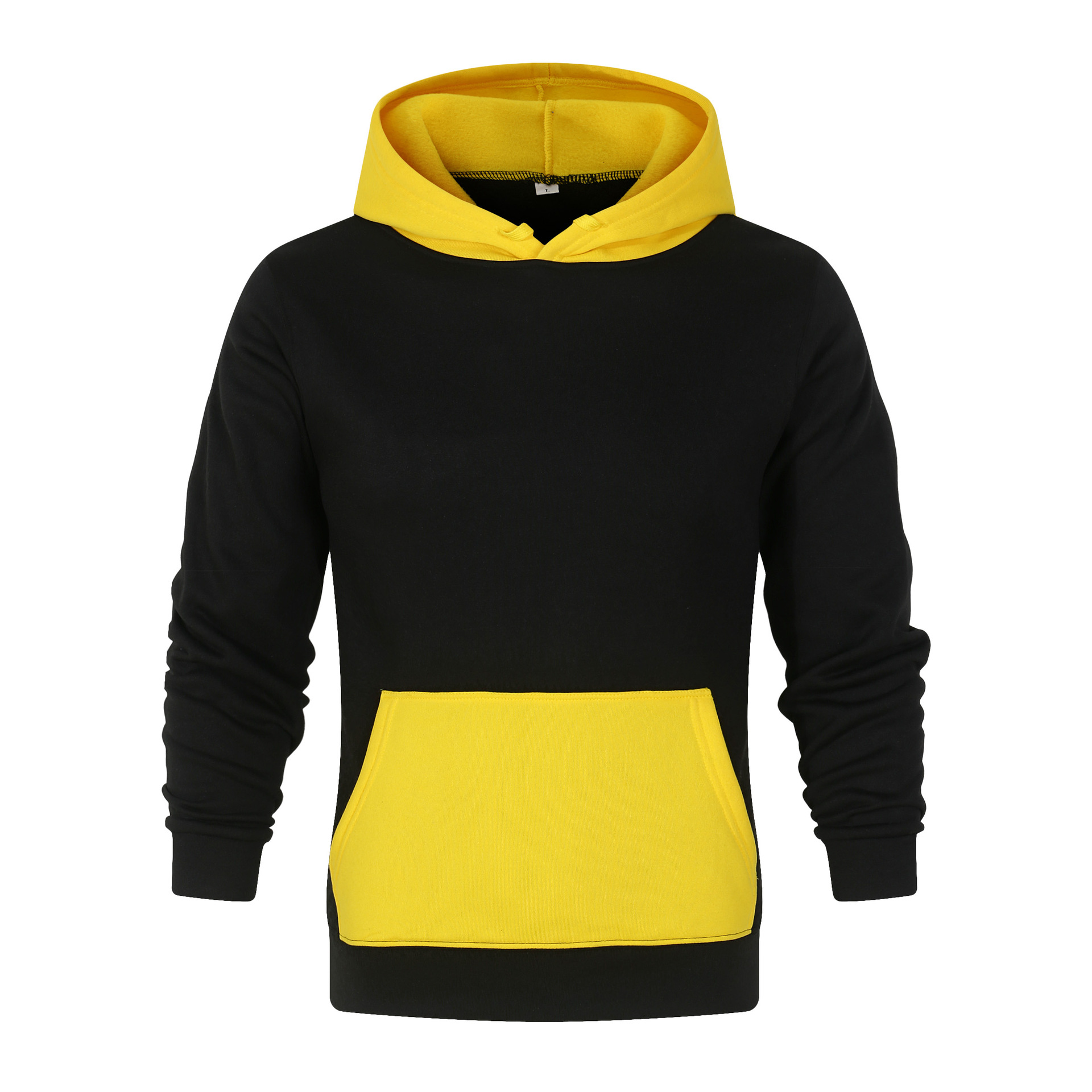 Cross-Border Men's and Women's Sports Sweater Autumn and Winter Fleece Loose plus Size Couple Wear Casual Hoodie Contrast Color Pullover