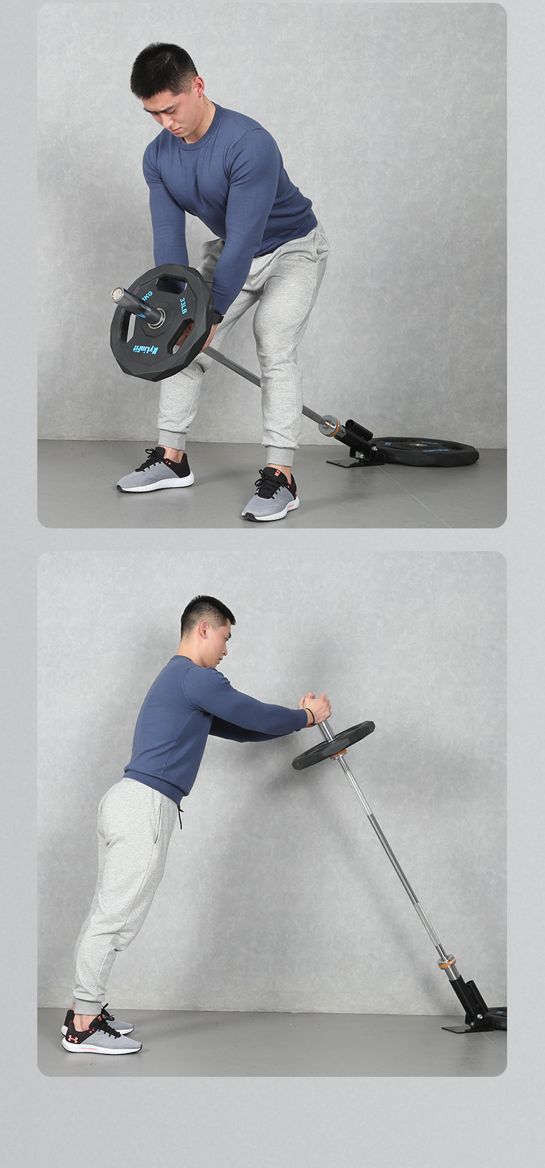 杠铃炮筒架爆发力核心力量训练杠铃炮筒炮架腹肌背肌训练健身器