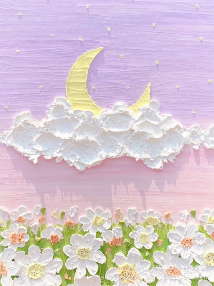 diy数字油画清新治愈油彩画简单手绘填色画艺术立体填色唯美挂画