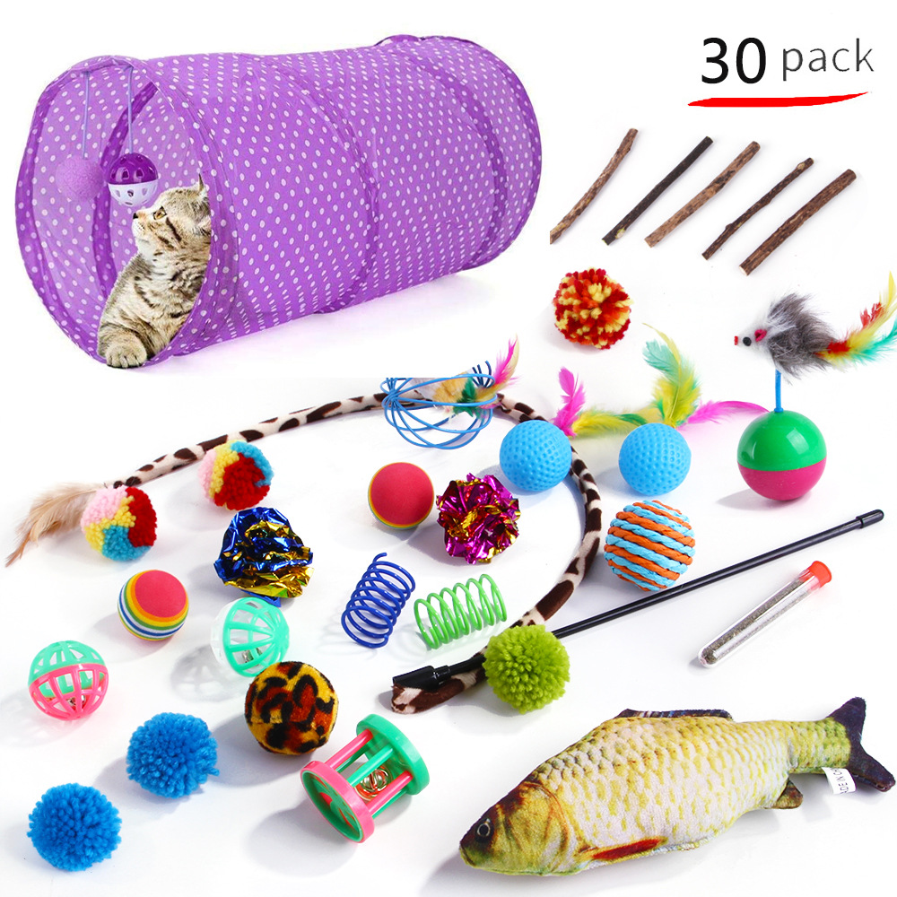 Summary Pet Cat Toy Set 21 Pieces Cat Channel Cat Teaser Plush Mouse Amazon Assembled Toys