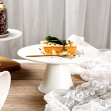 13Y欧式高脚蛋糕托盘陶瓷甜品台展示架平盘下午茶点心盘茶歇试吃