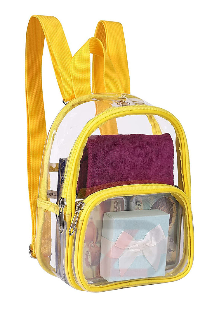 背包女迷你透明pvc背包学校体育场活动音乐会书包防水透明双肩包