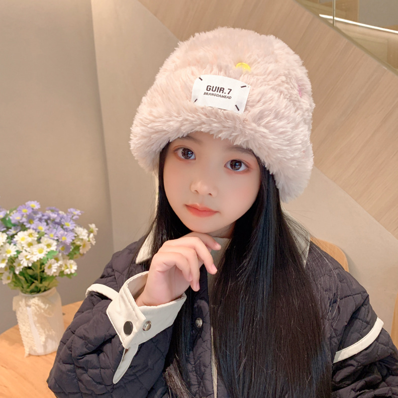 秋冬季儿童帽子时尚宝宝套头帽冬天加绒保暖女童针织护耳毛绒帽潮