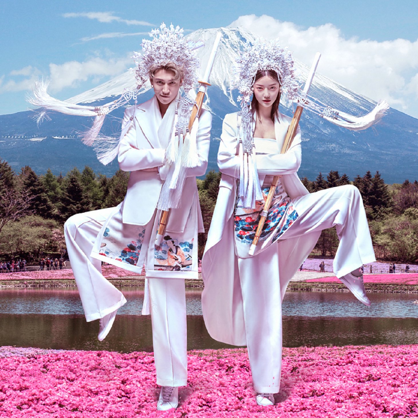 影楼情侣国潮服装婚纱摄影街拍中式混搭戏服艺术照写真礼服2021新