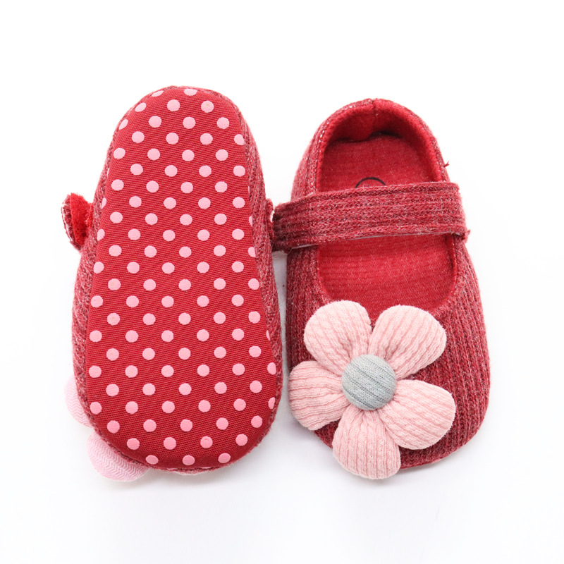 Baby's Shoes Autumn and Winter Toddler Shoes Soft Bottom New SUNFLOWER Baby Shoes Cute Style Baby Girl Cloth Shoes One Piece Dropshipping