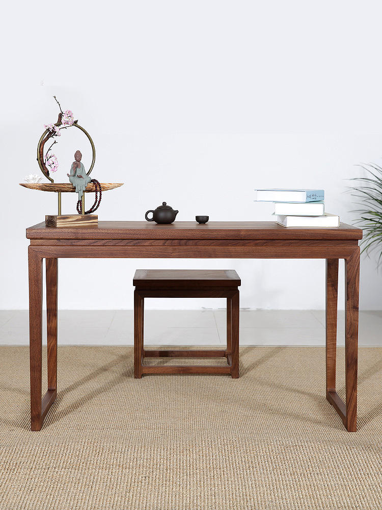 新中式实木古琴桌凳共鸣琴桌老榆木中式仿古国学桌黑胡桃木古筝桌