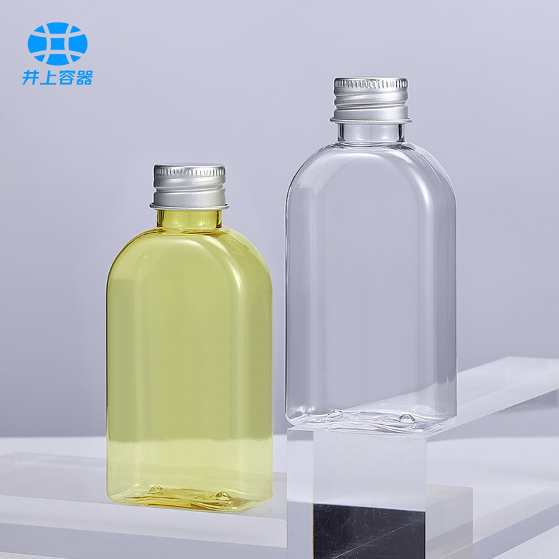 120ml橄榄油纯露瓶 洗手液瓶pet塑料透明瓶甘油瓶120克透黄色扁瓶