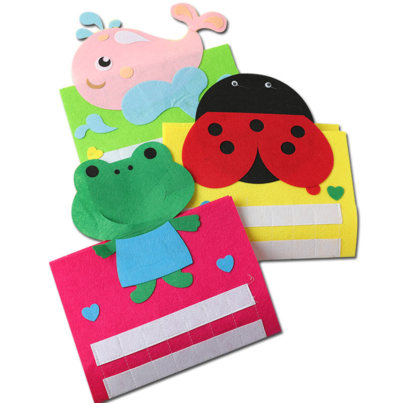 幼儿园区域活动材料进区卡袋区角投放diy卡通动物自制手工晨检袋