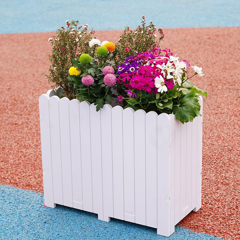 长方形塑料花盆户外家用仿木大号白色种植花菜包邮花箱阳台