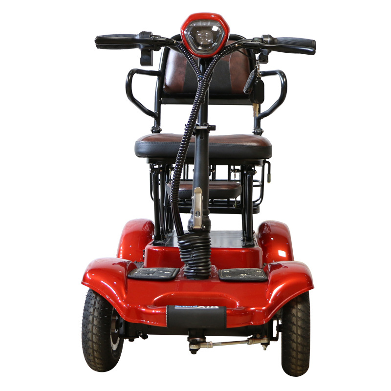 小型电动四轮车老人代步车成人家用残疾人助力电瓶车双人可折叠