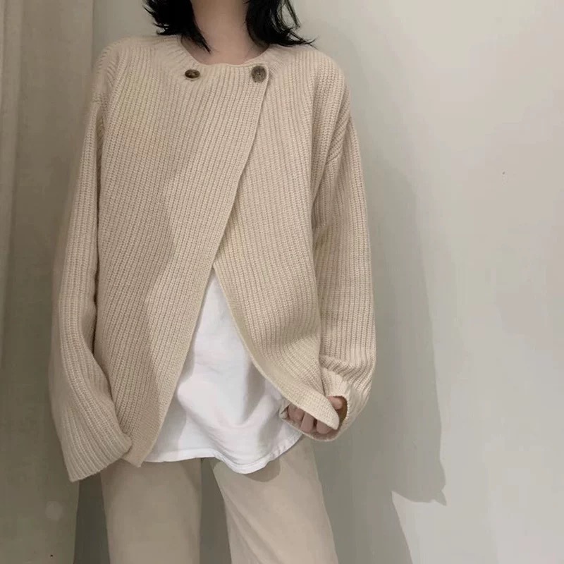 2020秋冬装新款复古日系毛衣女宽松外穿韩版开衫外套针织衫-阿里巴巴