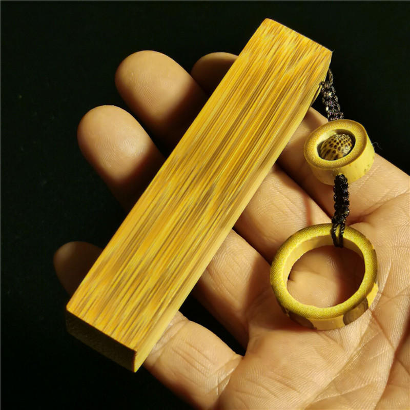 精品实心老料龙血金丝竹手把件小金条方印章吊坠玉竹文玩把玩件