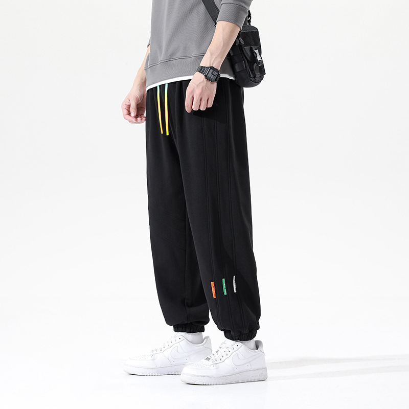 Super Soft Cotton Track Pants Men's 2022 Autumn Men's Casual Pants Large Size Fashion All-Matching Loose Sports and Leisure Sweatpants