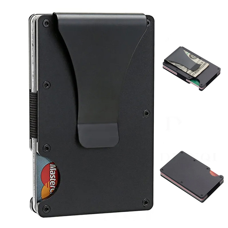 工厂现货跨境铝合金卡夹RFID防盗刷金属卡包金属卡套超薄男士钱包